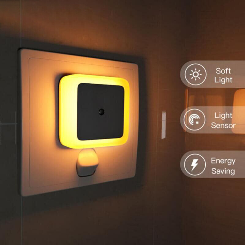 HOME MI LED Night AutoSmart Sleeping Light Sensor Light AUTO ON/OFF, High Quality wireless LED Night Mini Light, Bedside Lamp Bedroom Nightlight Smart Lighting Wall light for Bathroom Stair Bedroom 220V 0.5W