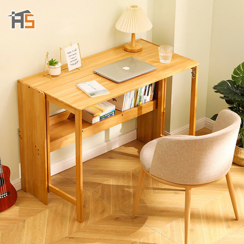 Folding desk computer desk desk student home small desktop solid wood bedroom bedside writing workbench