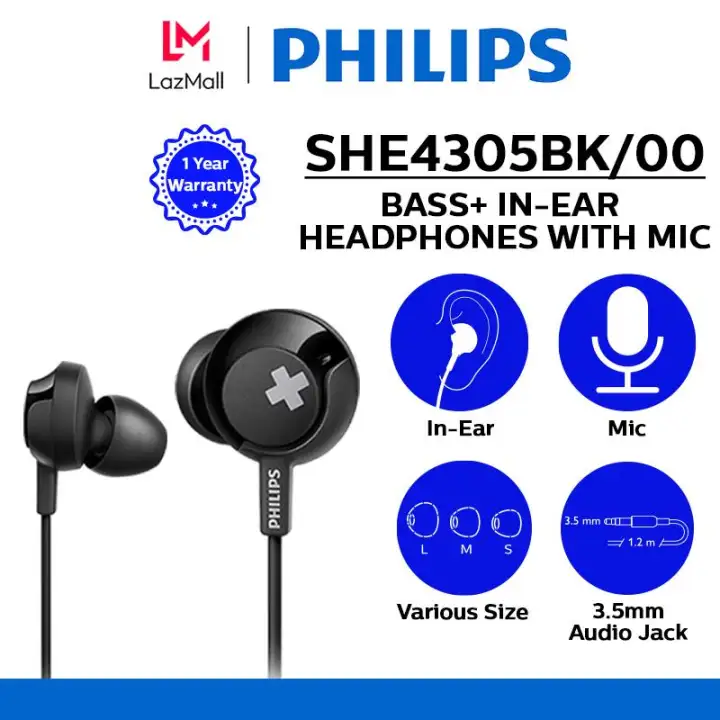 philips bass  she4305bk