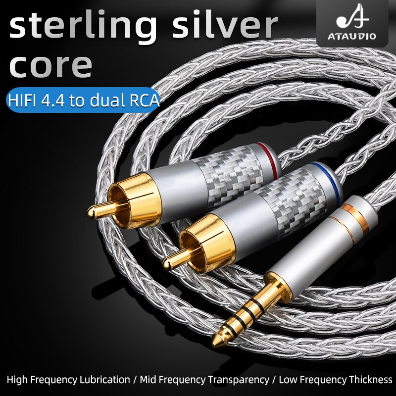 hifi audio cable 4.4mm JACK balanced interface 4.4 to 2 rca signal ...