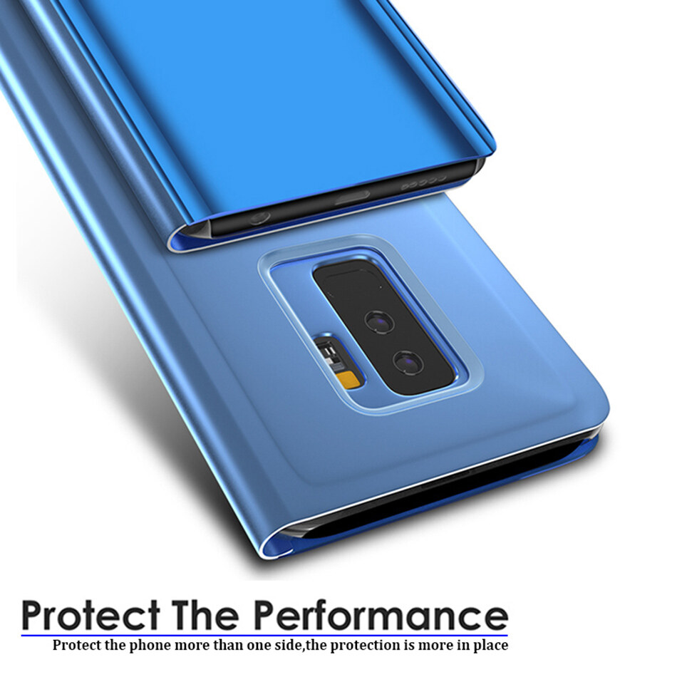 Cho Xiaomi Redmi 7 8 8A Lưu ý 7 8 Pro Vỏ điện thoại, trong suốt thông minh Bìa chân đế gập Ốp tráng gương