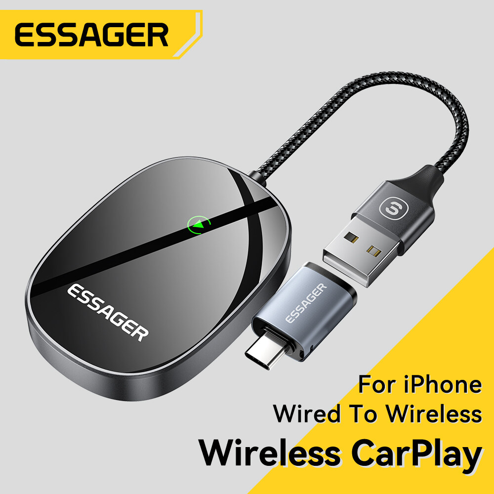 Essager Wireless CarPlay WiFi 5G USBA Type C Car Wireless Connection