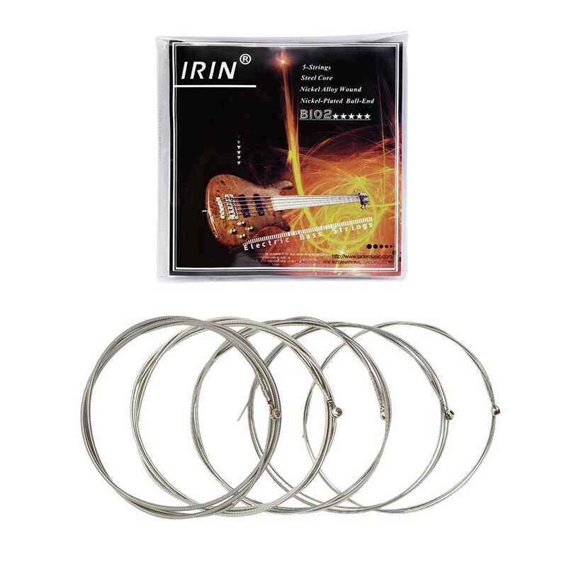 IRin B102 5Pcs Electric Bass Strings Set Nickel Plated Alloy Steel Core