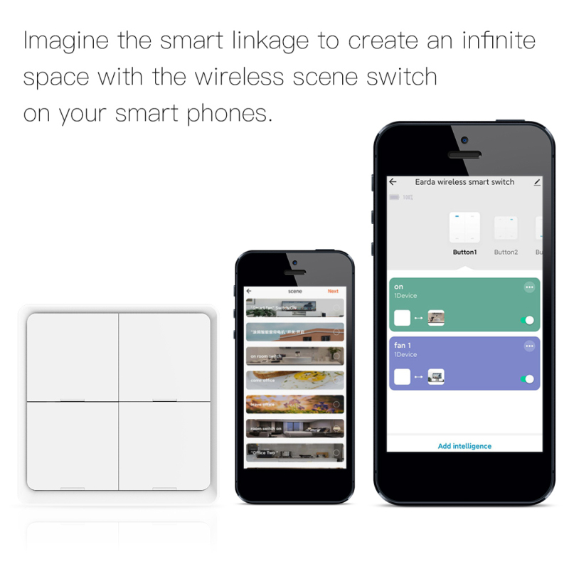 E Life Smart Store Tuya ZigBee Smart Scene Switch 4 Gang 12 Scene Smart Home Scene Switch Button Support Smart Life App Works With Zigbee Gateway Smart Automation Works For Alexa Google Home