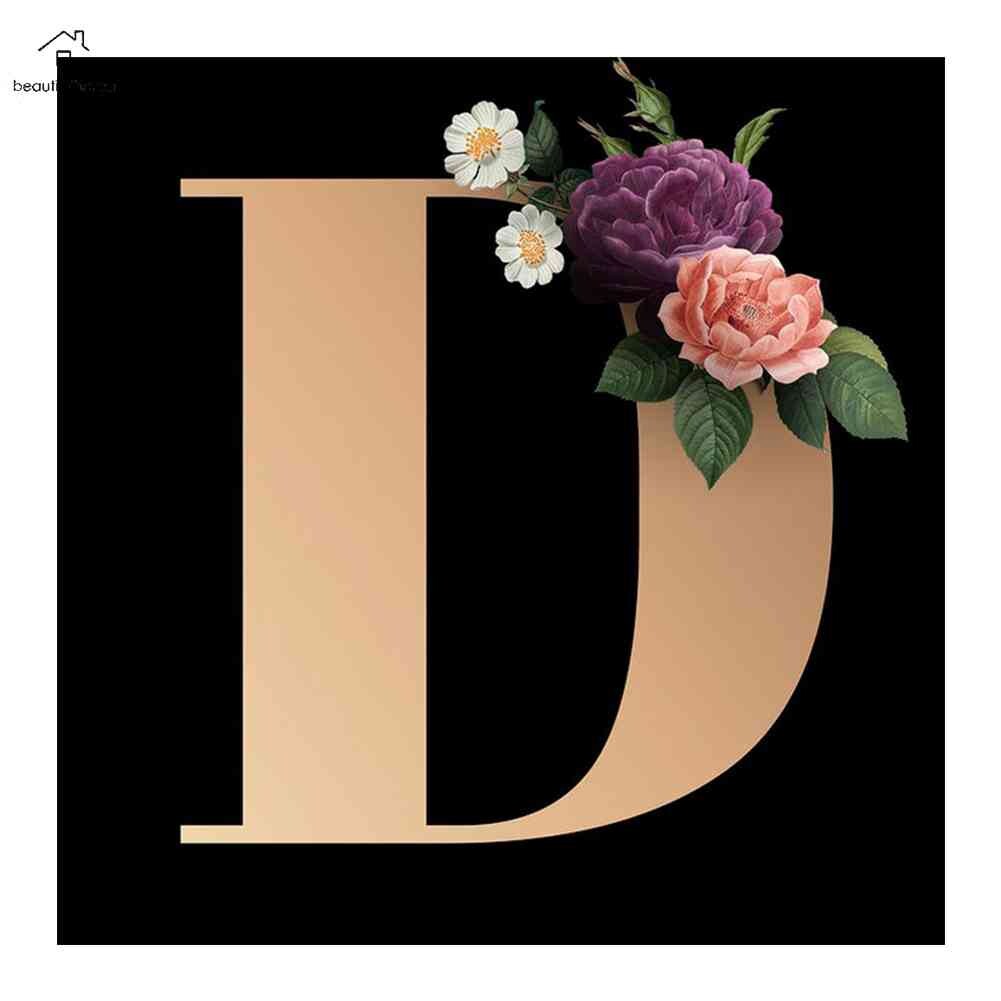 5D DIY Diamond Painting Flower Letter Full Round Diamond Mosaic Home