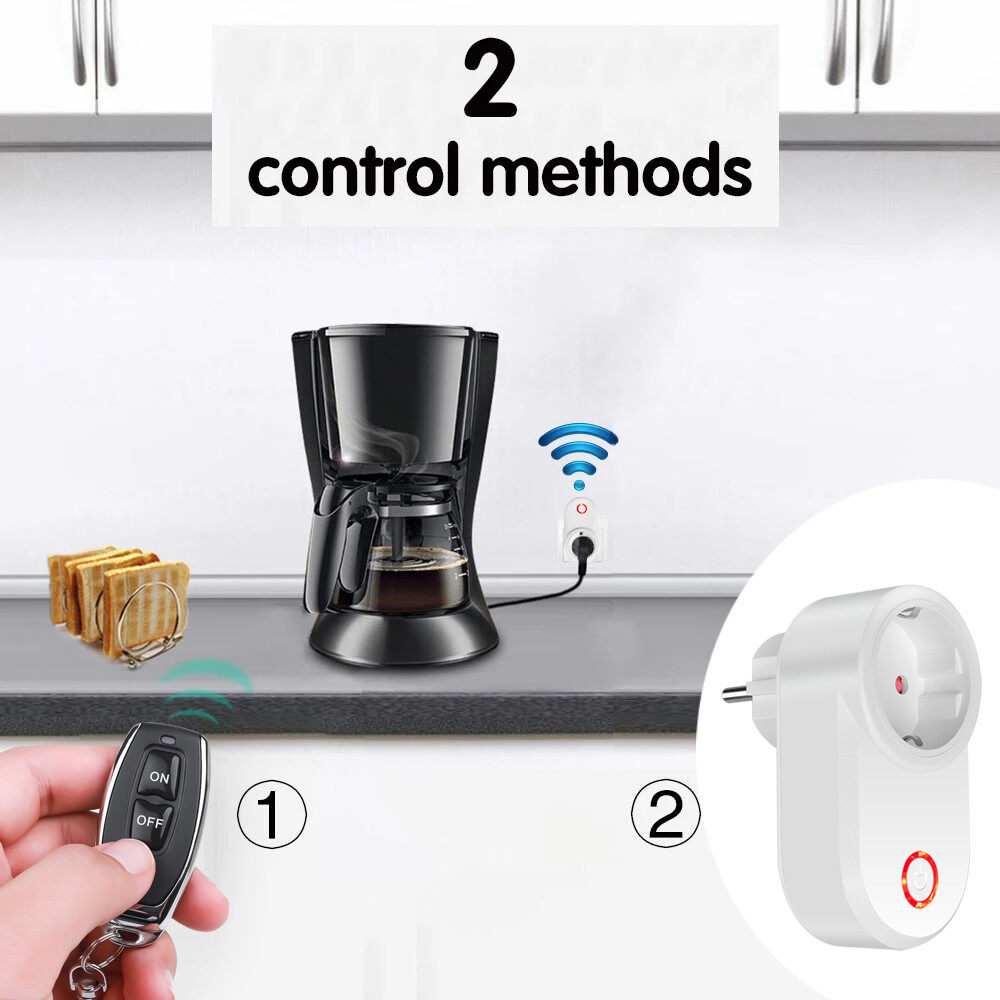 Kebidumei Ổ Cắm Công Tắc Điều Khiển Từ Xa Không Dây 433Mhz Ổ Cắm Công Tắc Ổ Cắm Thông Minh Đa Năng 220V 15A Thông Dụng