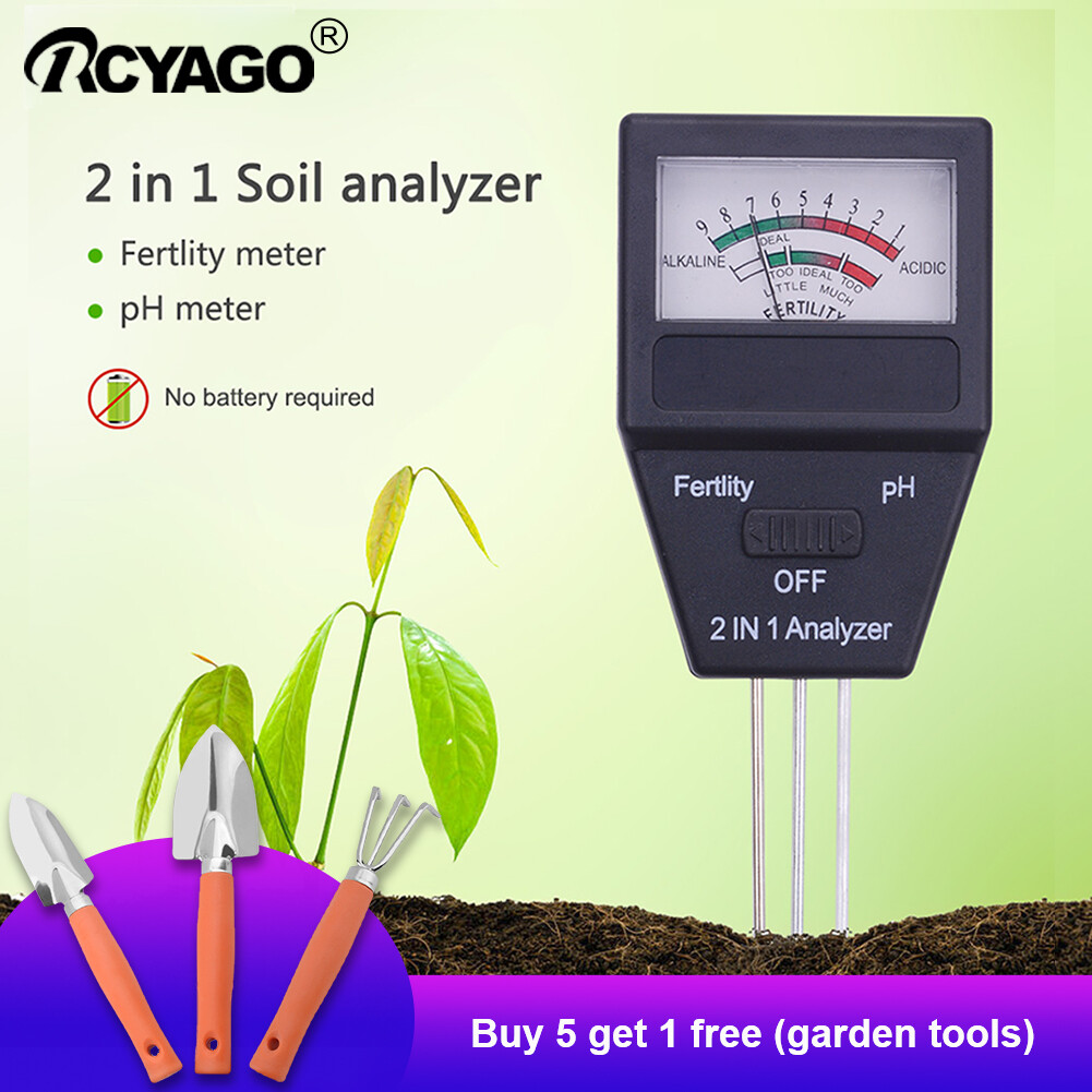 RCYAGO 2 In 1 PH Soil Meter Soil Moisture Sensor Plant Fertile PH Tester