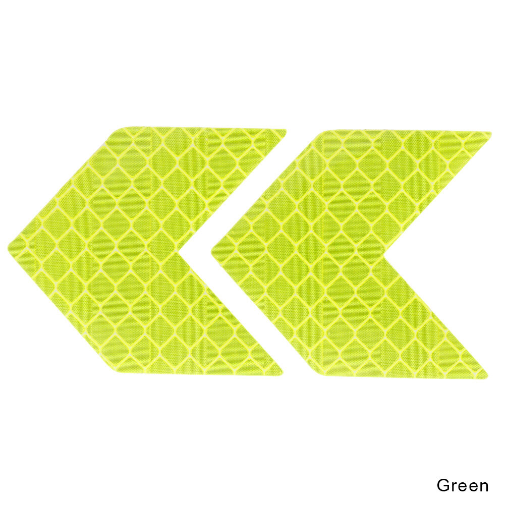 2Pcs Universal Car Reflective Sticker Arrows Pattern Warning Decals Car Accessories-Green