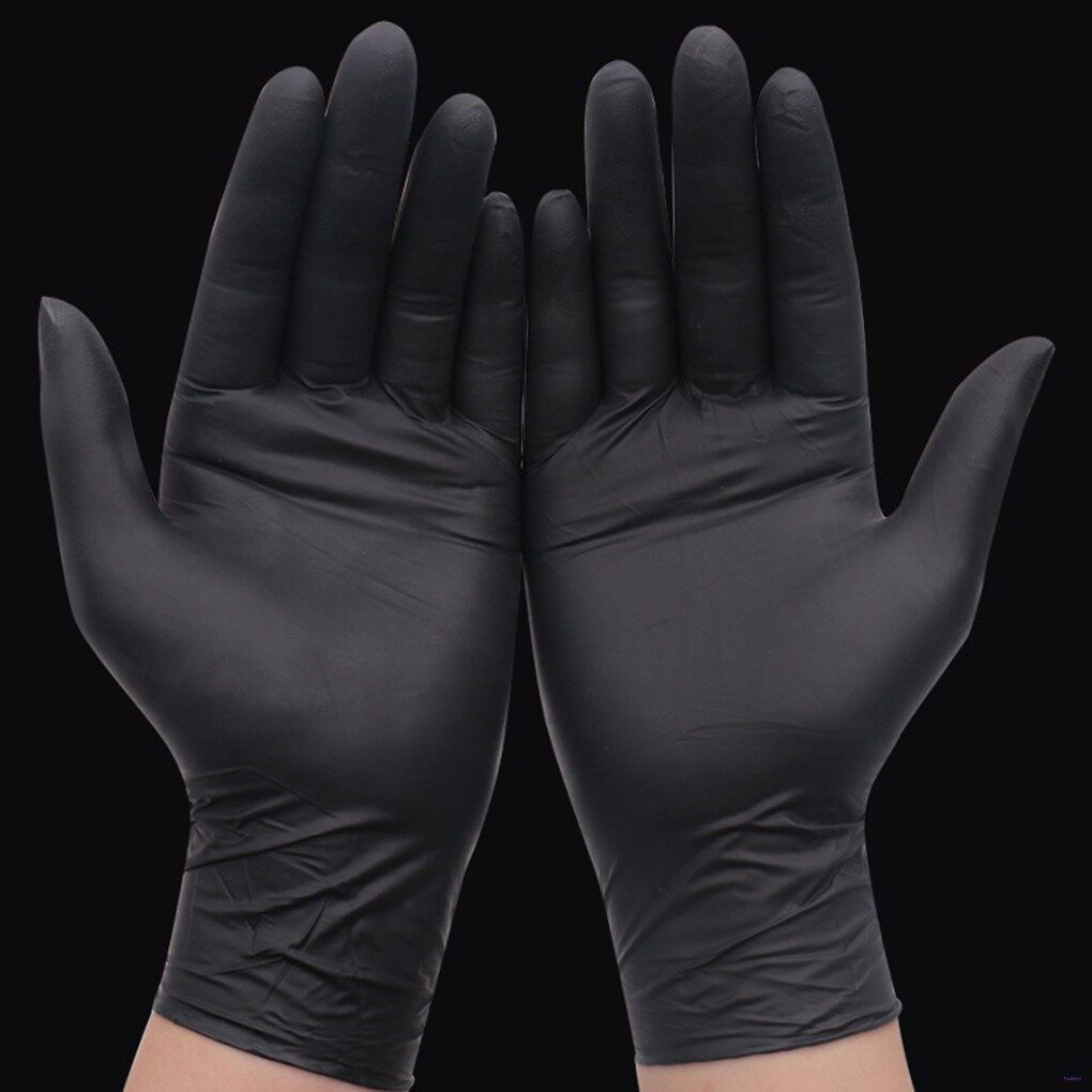 black disposable kitchen gloves