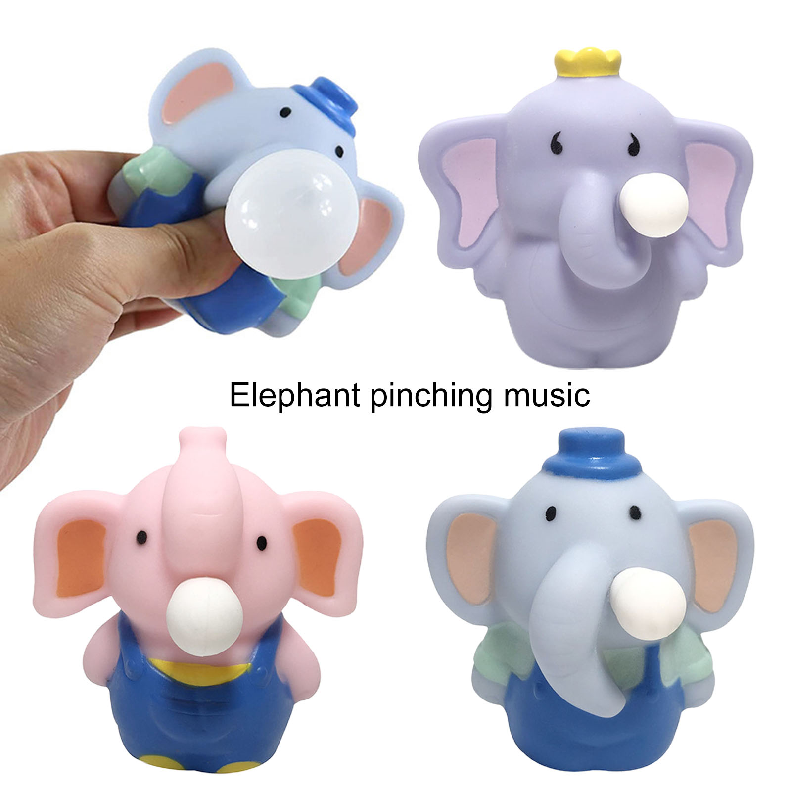Squeeze Bubble Elephant Blowing Balloon Soft TPR Cartoon Animal Squishes Cute Stress Relief Pinch Toy Decompression Fidget Bubble Sensory Toy Children Toy Gift Squeeze Bubble Elephant