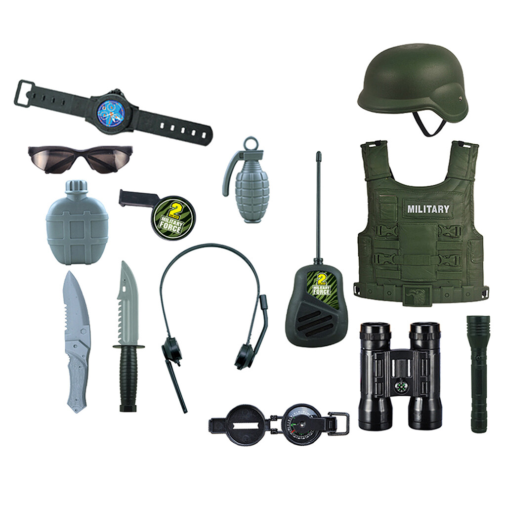 Bộ đồ chơi 14 món cho bé trai hóa trang quân đội LazaraSuper  - INTL