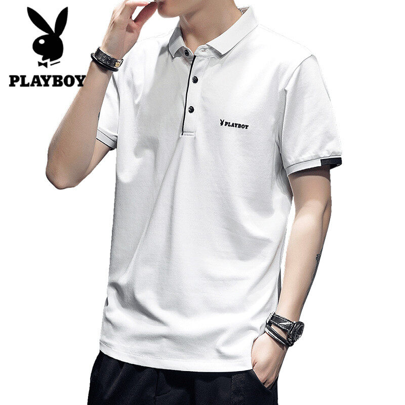 เพลย์บอยแฟชั่นผู้ชายเสื้อโปโลลำลองธุรกิจปุ่มคอปก แขนสั้นเพลย์บอยโลโก้เสื้อแขนสั้นสีขาว/สีดำ/สีฟ้า/สีแดง (M-4XL) สี สีขาว ขนาด L สี สีขาวขนาด L - Puket Stores เพลย์บอยแฟชั่นผู้ชายเสื้อโปโลลำลองธุรกิจปุ่มคอปก แขนสั้นเพลย์บอยโลโก้เสื้อแขนสั้นสีขาว/สีดำ/สีฟ้า/สีแดง (M-4Xl) สี สีขาว ขนาด L สี สีขาวขนาด L - Puket Stores