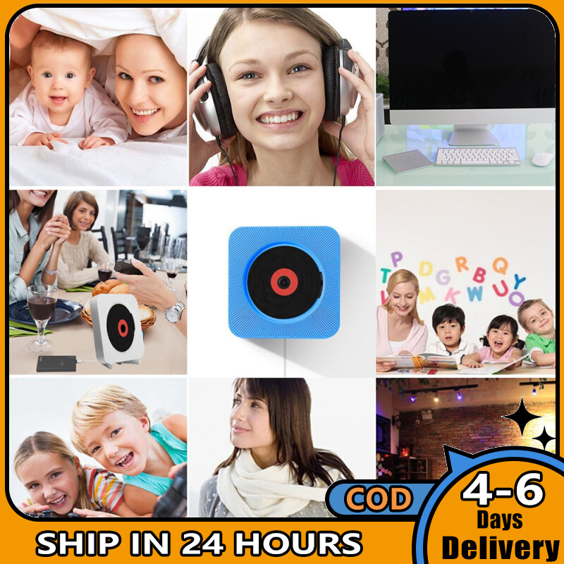 Wall Mountable CD Player Portable Bluetooth Music Player with Remote Control
