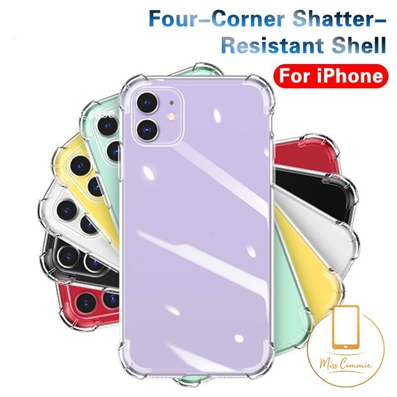 Compatible for iphone 11 6 6s 7 8 plus 12 pro max 12mini transparent clear shockproof soft tpu back cover case