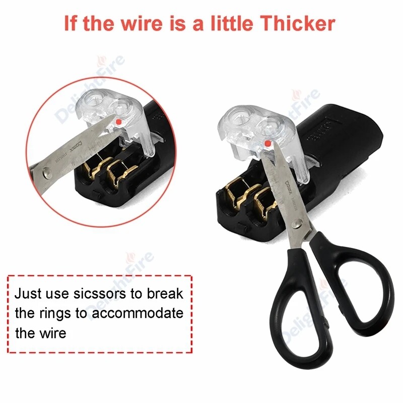 10PCS 2 Pin Electrical Terminals Toolless Spring Quick Wire Pluggable Connector Crimp Terminal Block For LED Light Cable