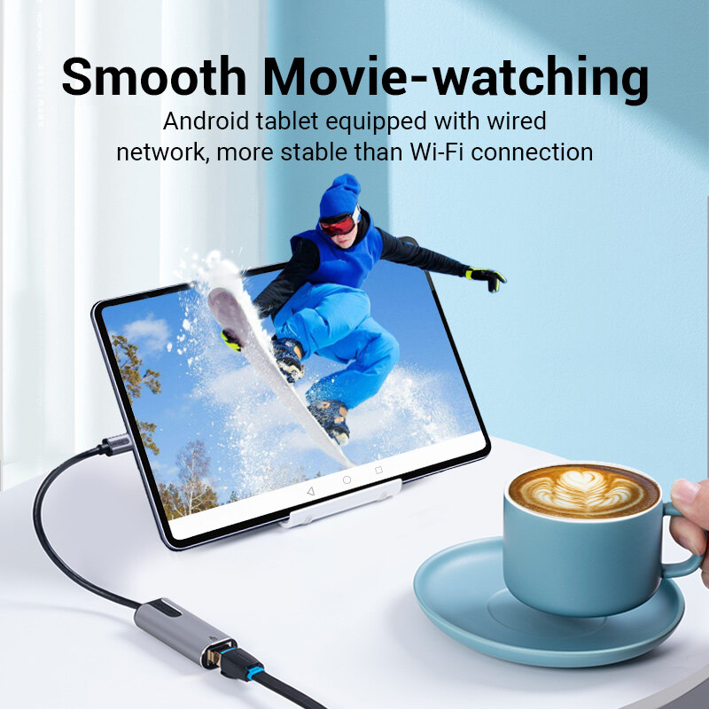 Vention Bộ Chuyển Đổi USB Type C Sang Gigabit Ethernet Áp Dụng Cho Giao Diện USB C Hỗ Trợ Tốc Độ Cực Nhanh 1000Mbps Cho Apple Macbook HuaWei Matebook Lenovo Notebook XiaoMi USB 3.1 USB C Sang Bộ Chuyển Đổi Ethernet Digibit