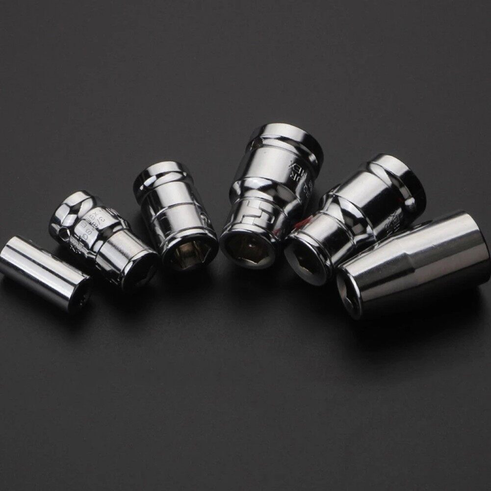 【UniRax】 Ratchet Socket Adapter Universal Socket Hex Bit Holder Converter 1/4" 3/8" 1/2" ISO/ANSI Standard Chrome Vanadium Steel Bushing Convert The Socket Into A Screwdriver Bit