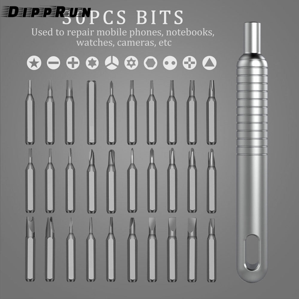 DIPPRUN 31 in 1 Precision Screwdriver Set Mini Magnetic Screwdriver Set Screwdriver Repair Tool for Watch Eyeglass Phone PC Electronics