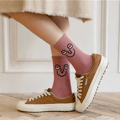Trendy Women Socks Kawaii Funny Expression Socks