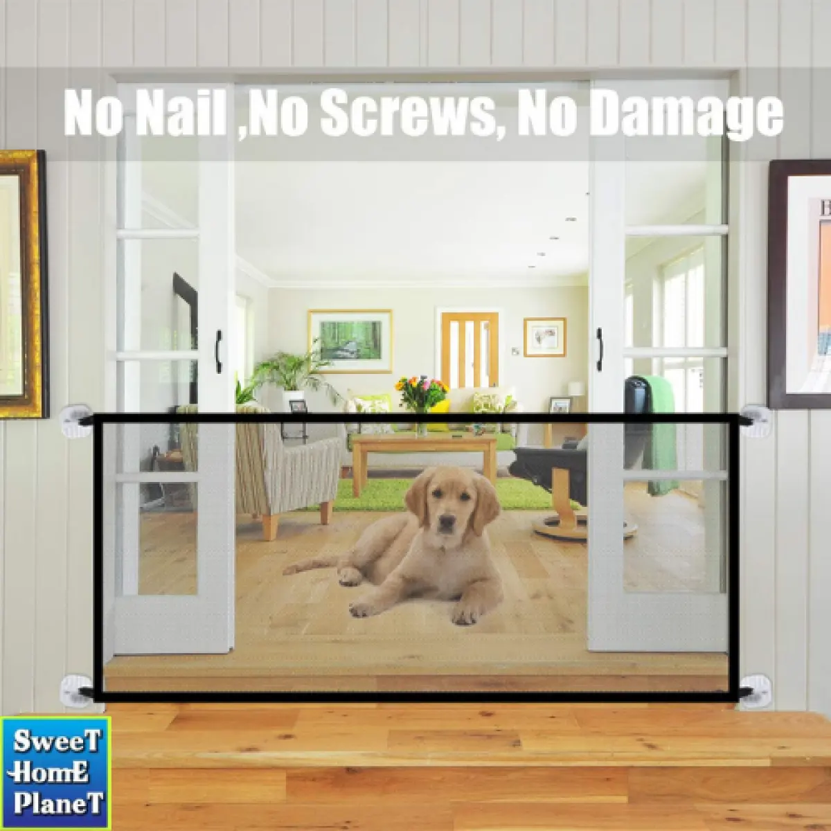 mesh baby gate with hooks