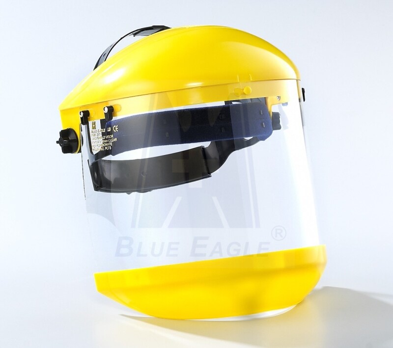 BLUE EAGLE Yellow Browguard ABS Holder B1YE with HG1 Headgear + Clear Polycarbonate Faceshield Visor FC83 + Yellow ABS Chinguard C3YE, Certified by CE EN166, ANSI Z87.1 & CSA Z94.3