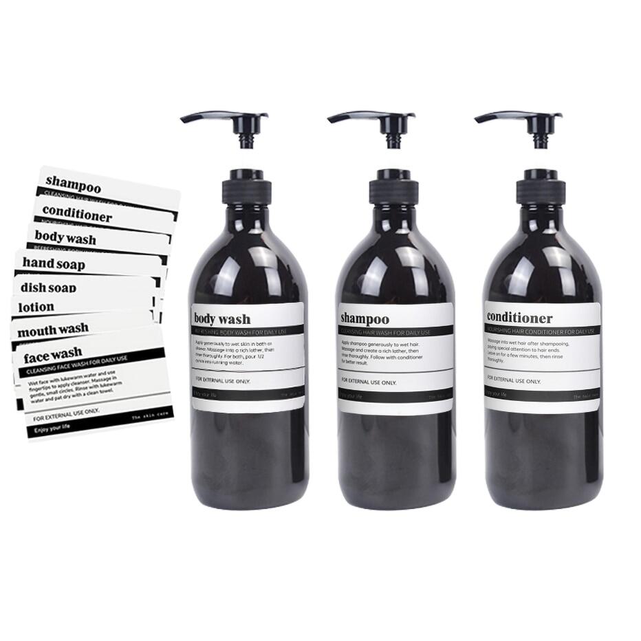 1000Ml Refillable Shampoo Dispenser Empty Conditioner Bottle With Pump Soap Dispenser Bottle Plastic Press Lotion Container