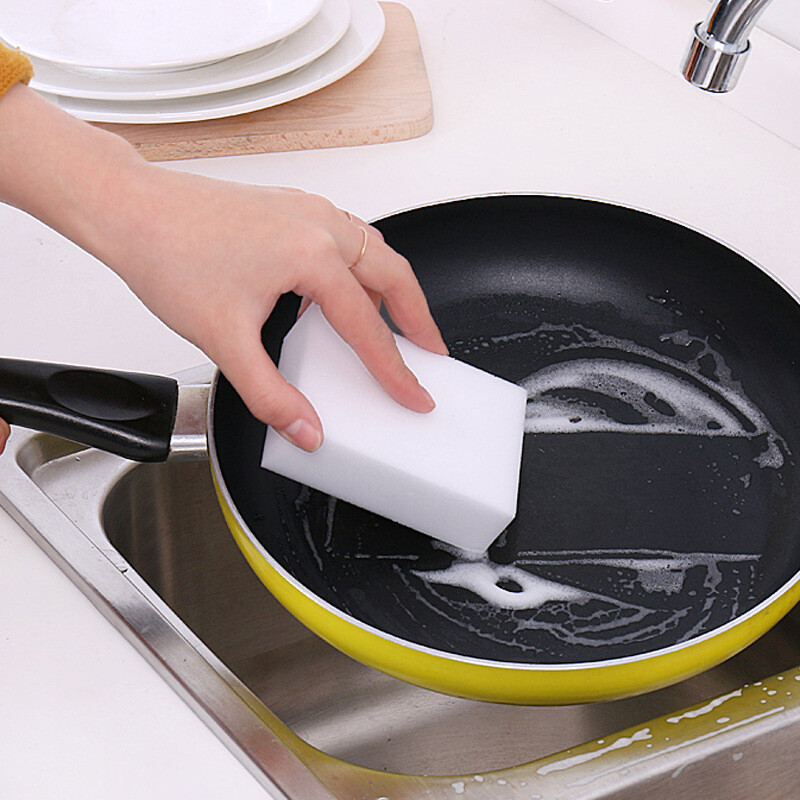 100PCS Magic Sponge Eraser Cleaning Melamine Multi-use Foam Cleaner White 10x6x2cm