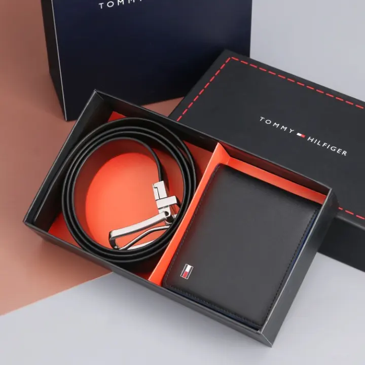 tommy hilfiger wallet and belt set