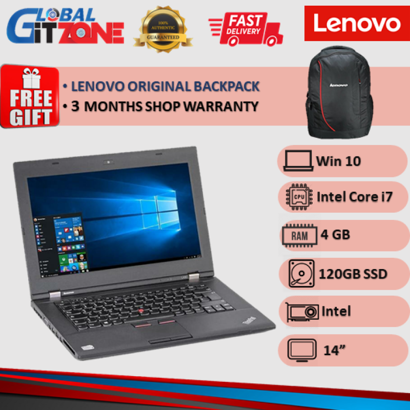 USED Lenovo Thinkpad L430 Business Laptop ( Intel Core i7-3520m, 4GB,120GB SSD, 14, Win 10 ) Second Hand NoteBook & Bag Malaysia