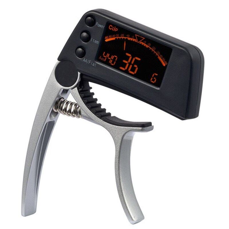 Guitar Capo Tuner 2 Trong 1 Với Màn Hình LCD Kẹp Phụ Kiện Cho Guitar Điện Dân Gian Acoustic