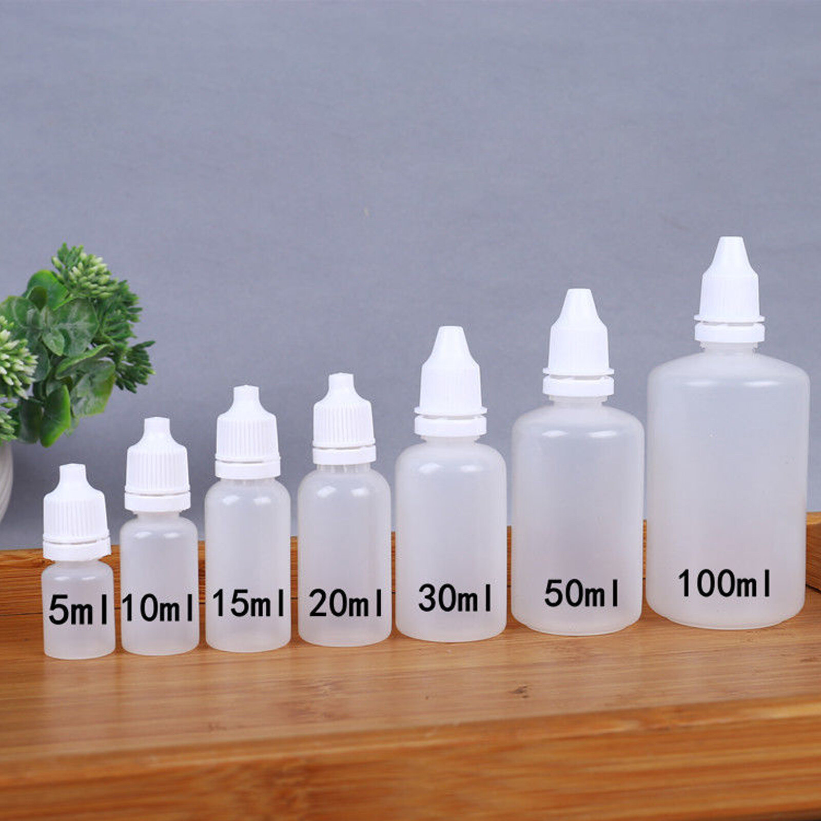 5PCS Dropper Plastic Squeezable Bottles Empty Paint Liquid Eyes 