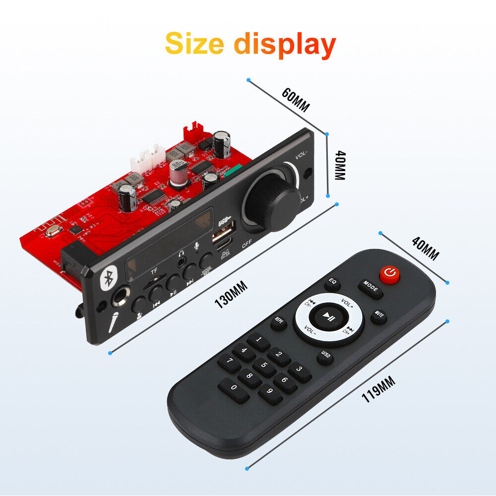 KEBIDU Bluetooth 5.0 MP3 2*80W Khuếch Đại Bluetooth Bảng Mạch Giải Mã MP3 12V MP3 Máy Nghe Nhạc Xe FM mô-đun radio TF Micro Ghi Âm gọi điện không cần dùng tay
