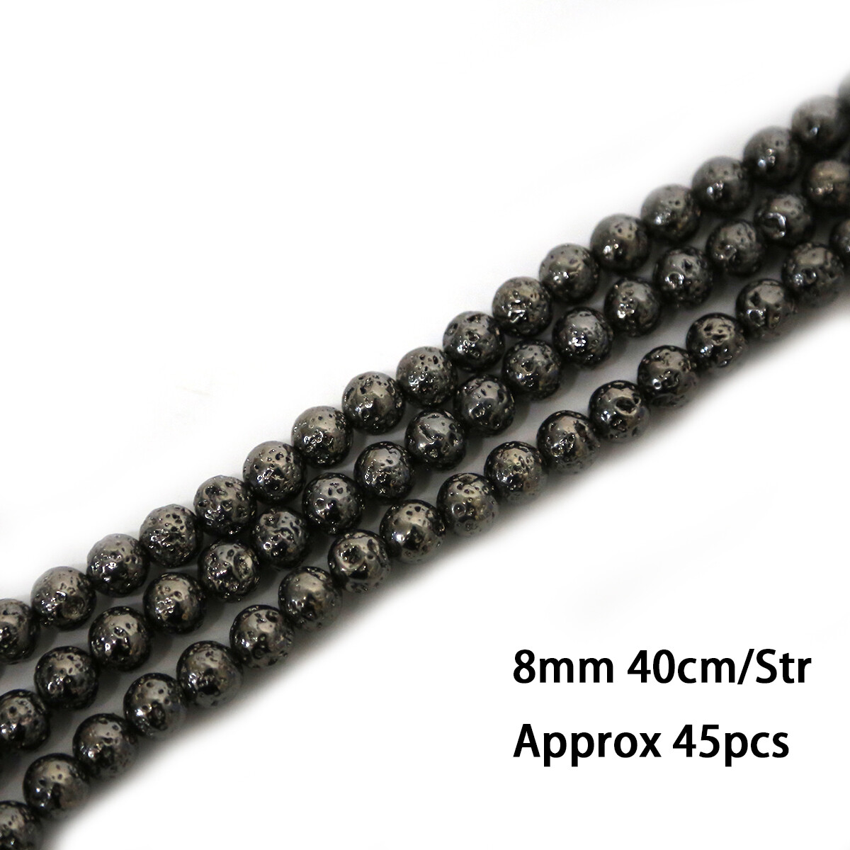 4/6/8/10mm Round Natural Stone Black Lava Hematite Loose Beads For Women DIY Necklace Bracelet Jewelry Making Accessories