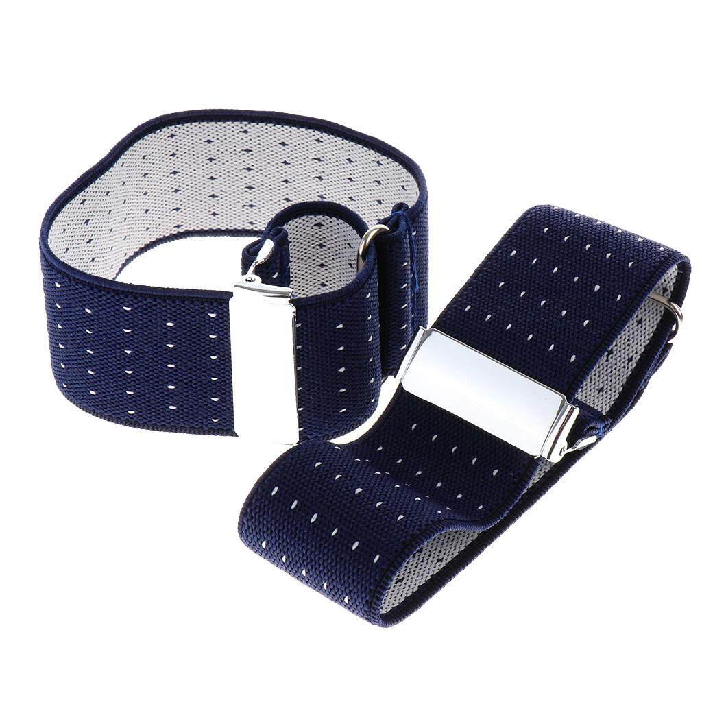 2 Pairs Mens Non Slip Elastic Shirt Garter Belt Sleeve Holders Armbands Belt