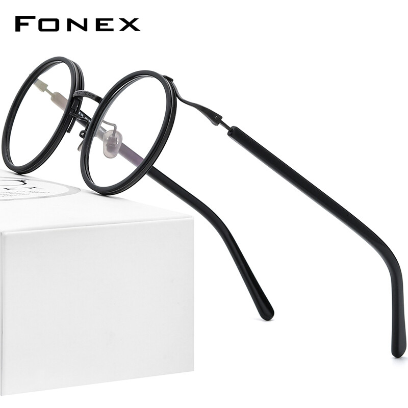 FONEX Acetate Titanium Glasses Frame Men 2022 New Vintage Retro Square Eyeglasses Women Korean Japaness Style Optical Eyewear F85665
