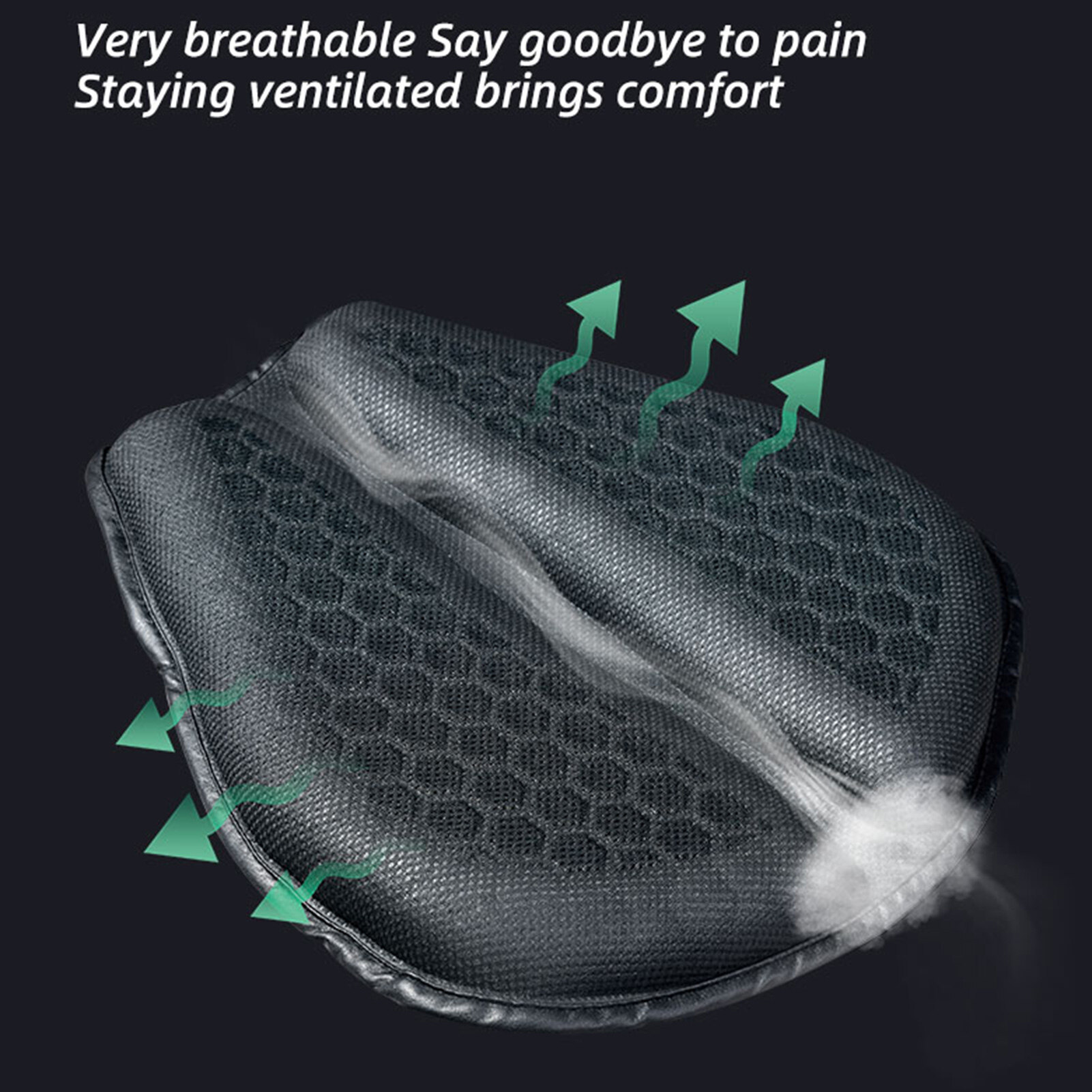Universal 3D Motorcycle Shock-absorbing Cushion Breathable Seat Protector Thickened Motorcycle Seat Pad Petal Upgraded Air Duct Cooling Down For Comfortable Travel