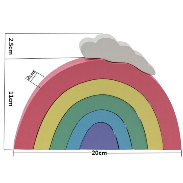 Arco-Íris Quebra-Cabeça Brinquedo Educativo Montessori Pilha De Madeira Brinquedos Coloridos De Builção Montessori Empilhamento Jogo Crianças นำเสนอ