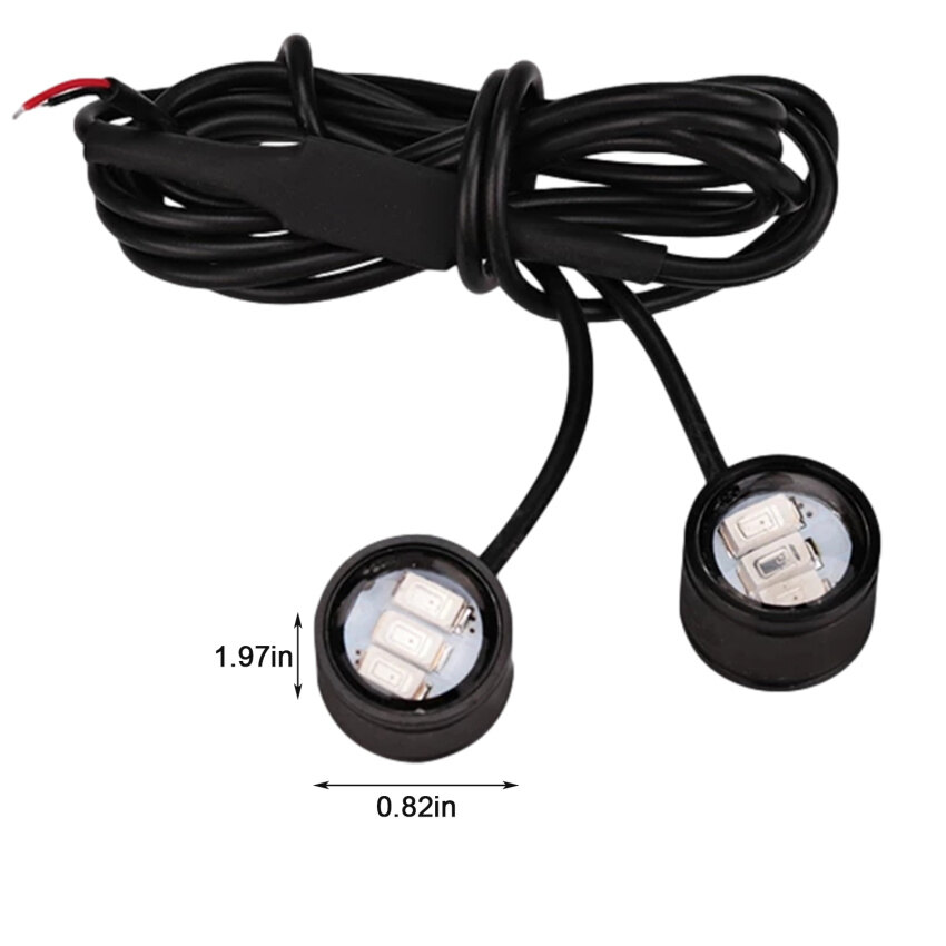 2pcs/pair12vMotorcycleLedStrobeLightsMotorcycleEagleEyeFlashlightWarningBrakeLightLampSpotlight