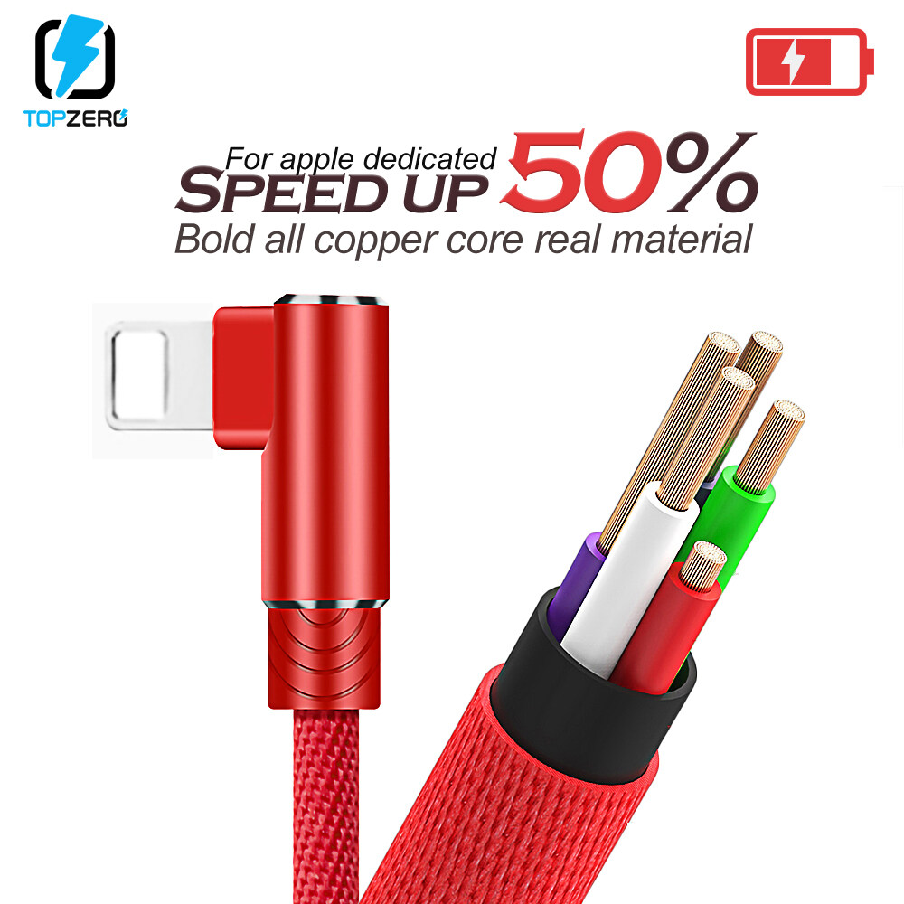 3M 90 Độ sạc dữ liệu USB Nhanh Cáp Cho Điện Thoại 11 Pro XS Max 6 7 8 Cộng Với Pad Samsung Huawei Xiaomi Xuất Xứ Sạc dây dài