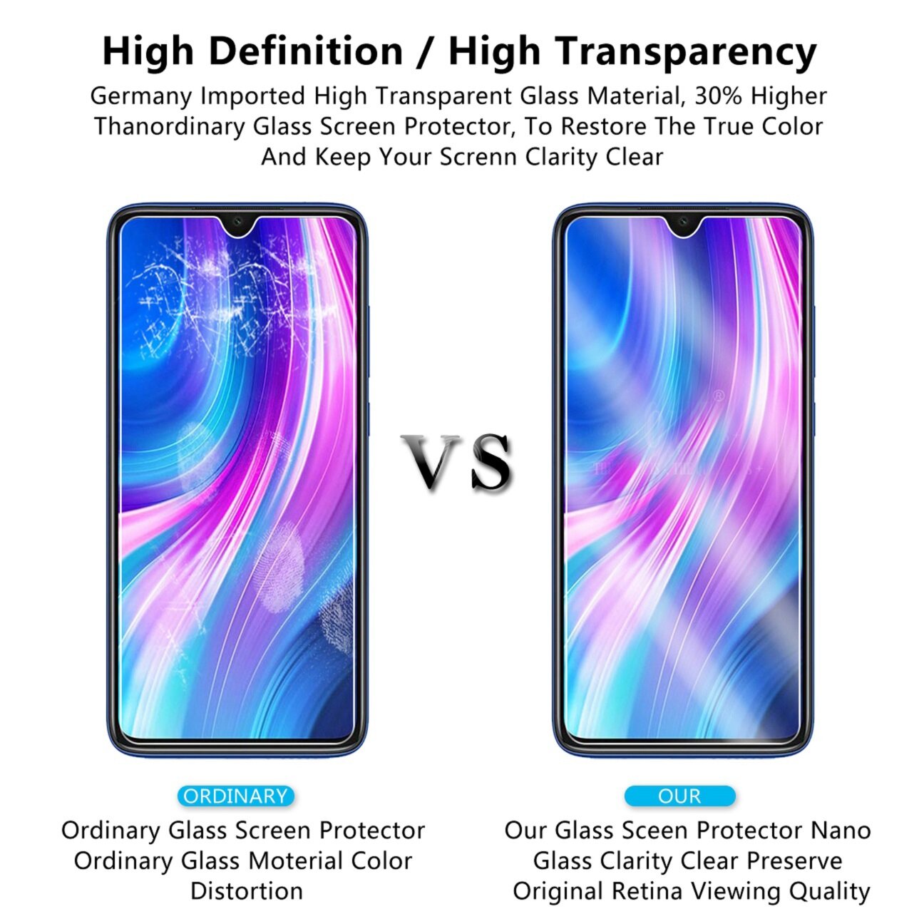 [Songful] 2 chiếc cho Xiaomi Redmi Note7/Note7 Pro Note 8/Note8 Pro cao cấp 2.5D 9H kính cường lực miếng dán bảo vệ màn hình đầy đủ