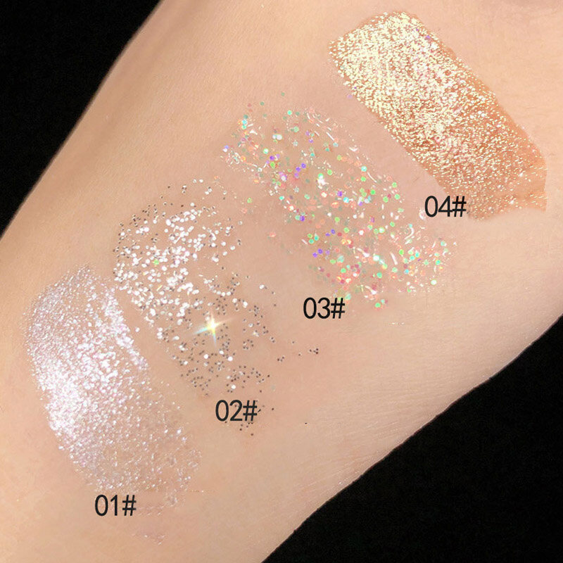 Dorisna Liquid Eyeshadow-Glitter Eyeshadow Waterproof Glitter Eyeliner Liquid Highlither Makeup Party Makeup Eye Shadow Pearl Light Flash Film Brilliant Pearl Long- lasting Eye Lying Silkworm Cosmetics