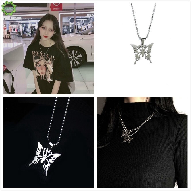 Korean Style Metal Butterfly Clavicle Chain Simple Pendant Necklace For Women Fashion Accessories Jewelry Wholesale