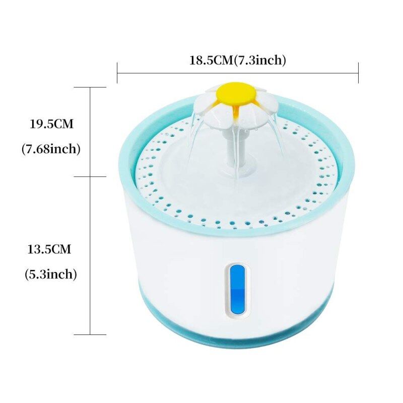 Mèo Cưng Đài Phun Nước Máy Nạp Nước Tự Động Với Đèn LED 2.4 L Chó Mèo USB Uống Nước Dụng Cụ Rải Cho Ăn Bát Trụ Uống Nước
