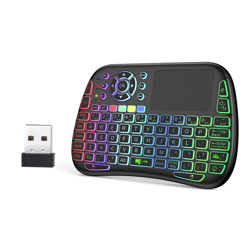 RGB Backlight Mini Wireless Keyboard With USB Receiver Keyboard for Mac OS Linux