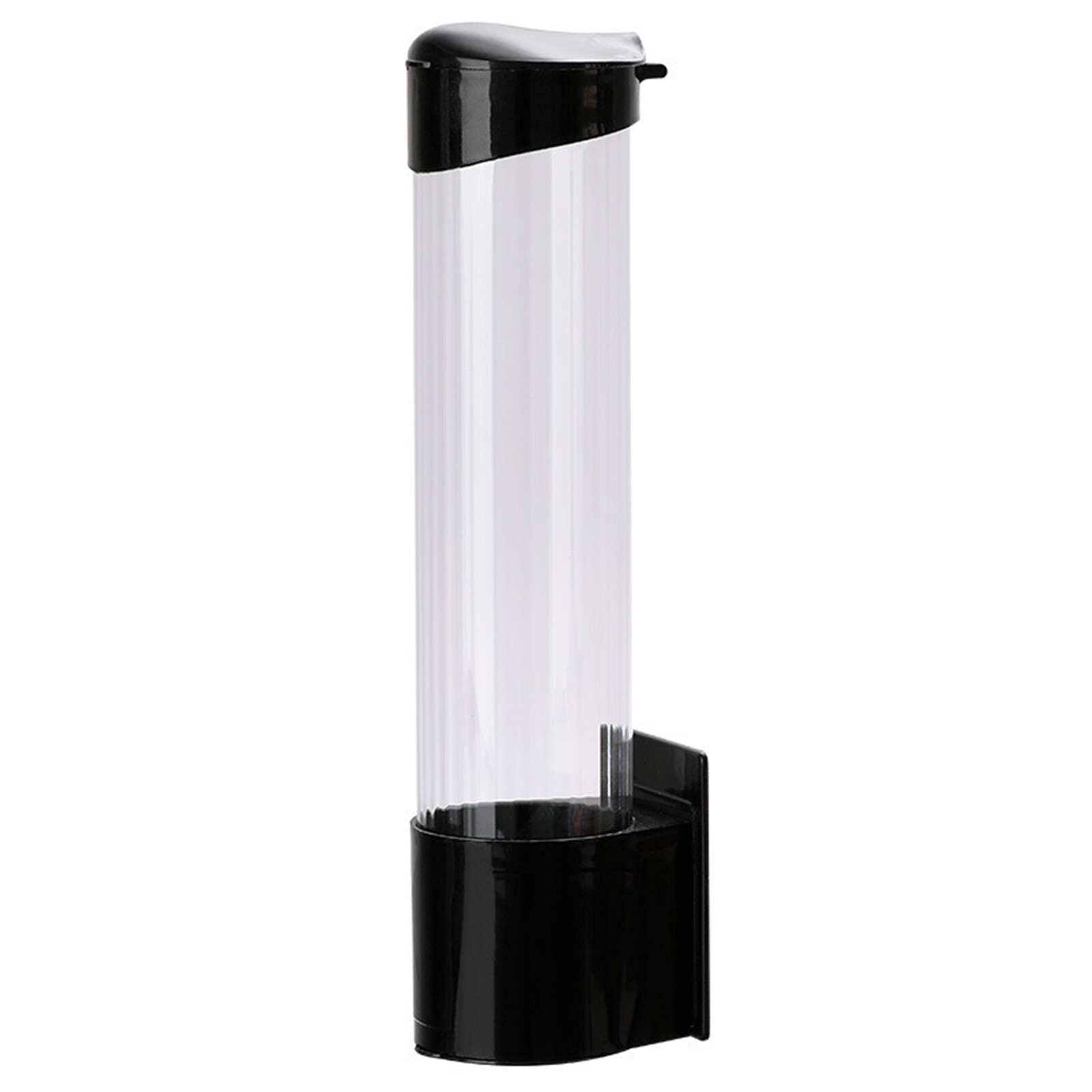 Paper Cup Dispenser Wall Mount Punch-free Pull Type Clear Visible Dustproof Lid Disposable Plastic Water Cup Storage Holder Home Supplies