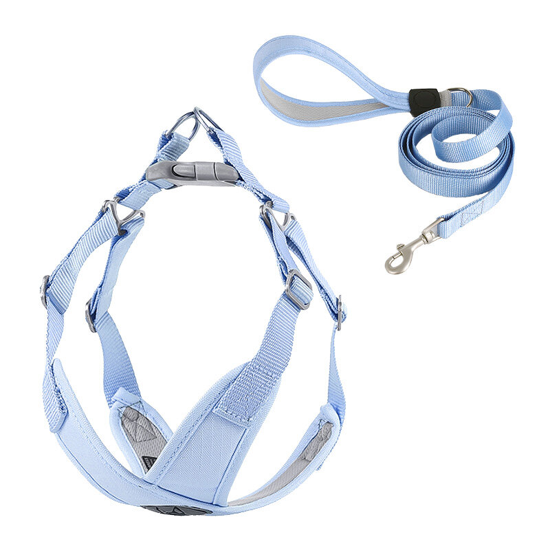 HamshMoc Breathable Dog Harness and Leash Set Adjustable Pet Harness Comfortable with Easy Control Handle for Small Medium Dogs