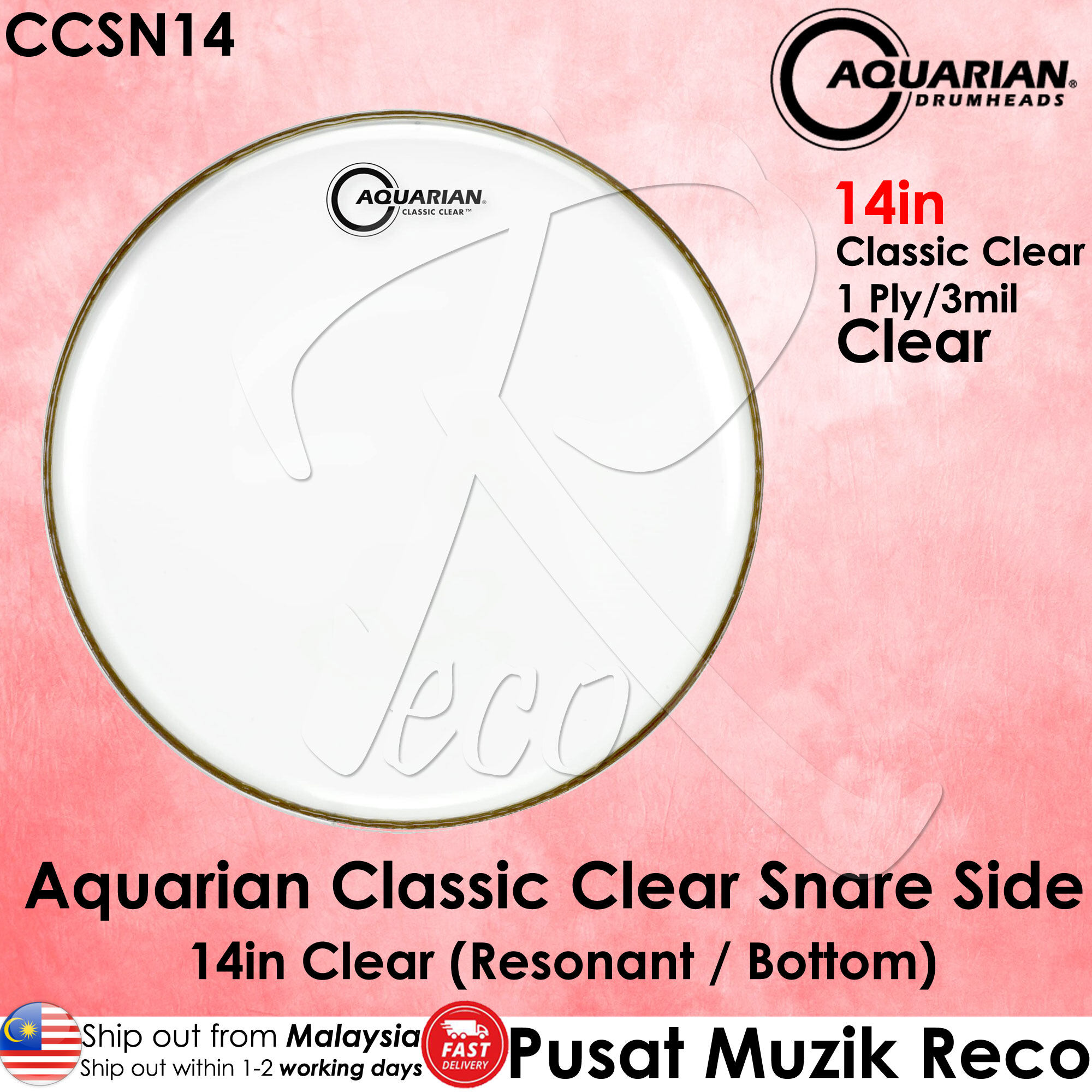 Aquarian classic clear store snare side