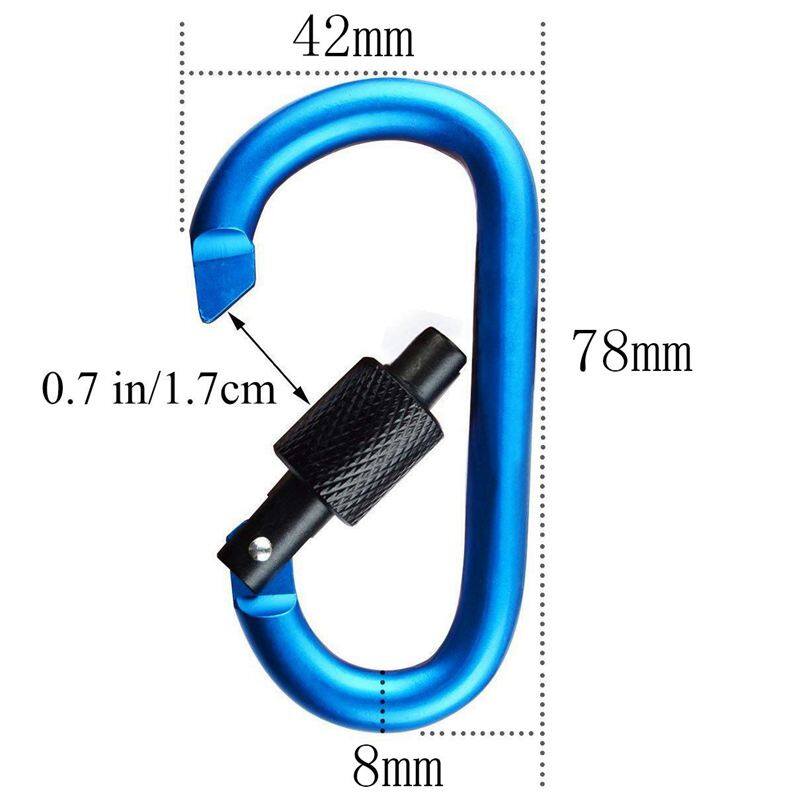 5 pcs Dring Key Chain Aluminum Alloy Carabiner Locking Clip Hook for