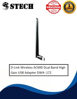 D-Link Wireless AC600 Dual Band High Gain USB Adapter DWA‑172