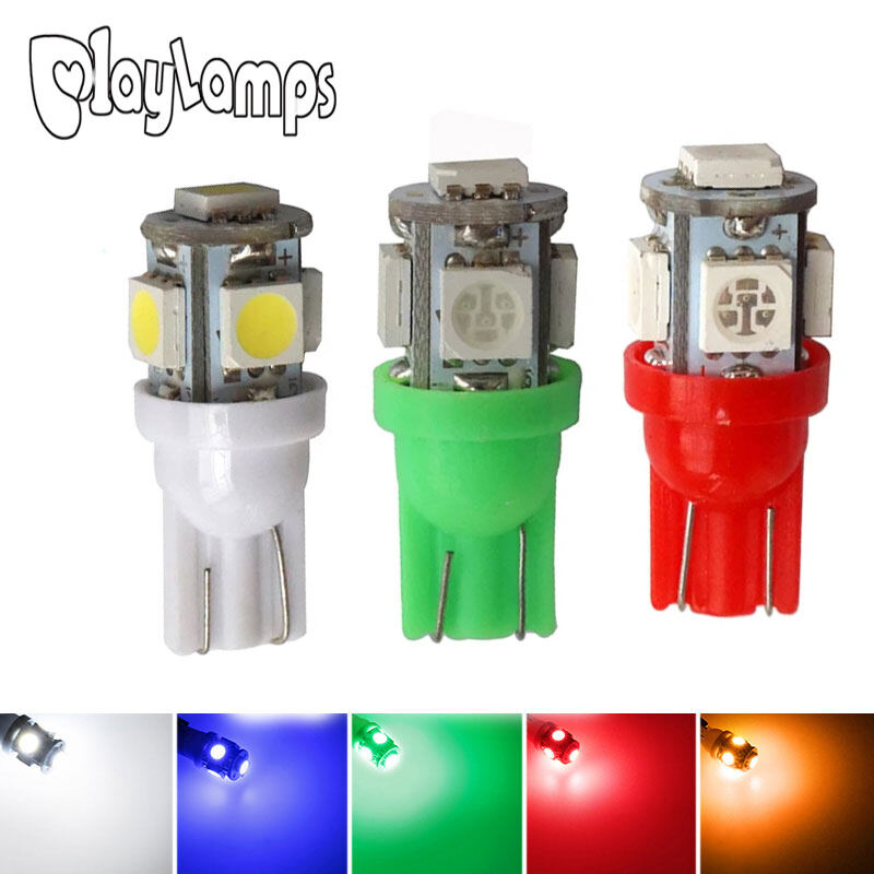 4Pcs 24V LED T10 194 168 W5W 5 SMD 5050 5SMD LED Wedge Light Bulb Lamp White Green Blue Red Yellow